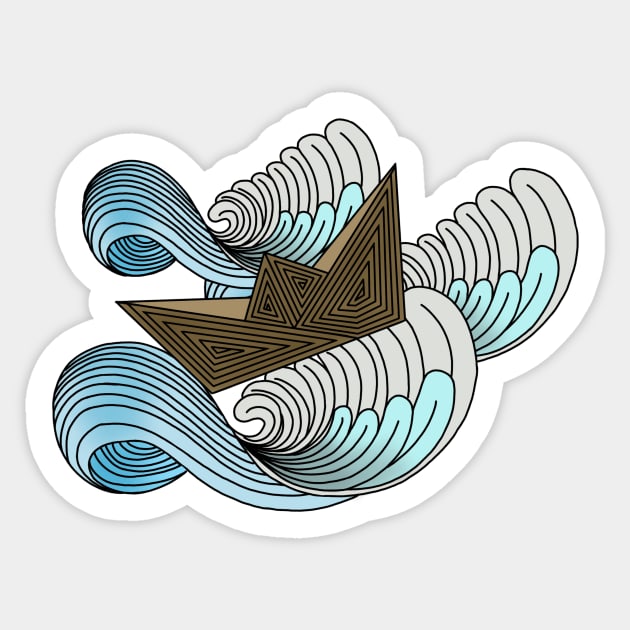 Paper boat Sticker by paviash